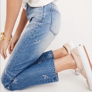 The Perfect Summer Jean with embroidered daisies